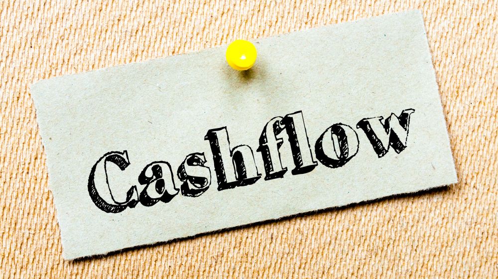 A sign with the word cashflow on it